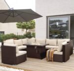 High Back PE Rattan Patio Furniture Sectional Sofa Sets with