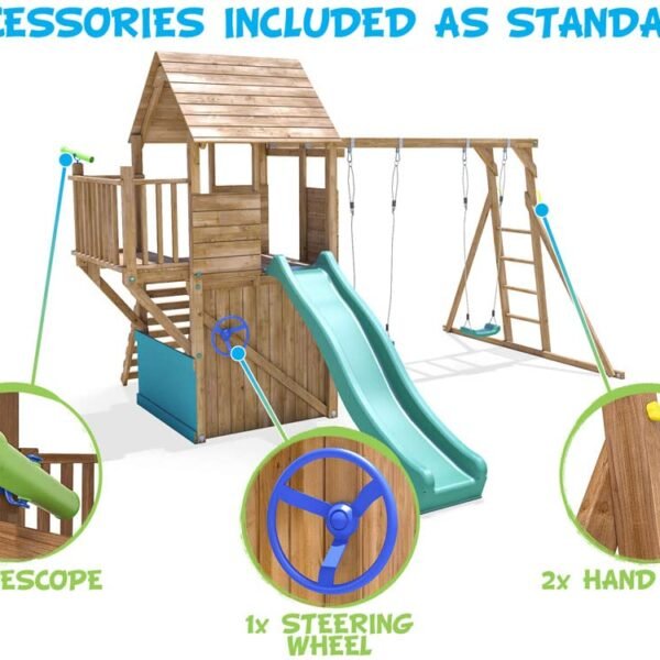 Wooden Playhouse Climbing Frame Childrens Play