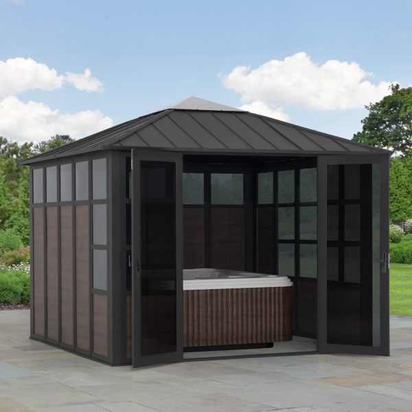 Hot Tub Shelter with Steel & Polycarbonate Hardtop & Mute Lock