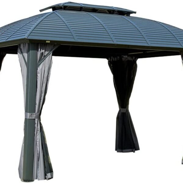 3x4m Aluminum Frame Roof Gazebo Solid Roof Party Galvanized