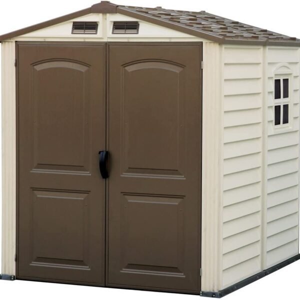 6' x 6' PLUS Plastic Garden Shed with Plastic Floor & Fixed
