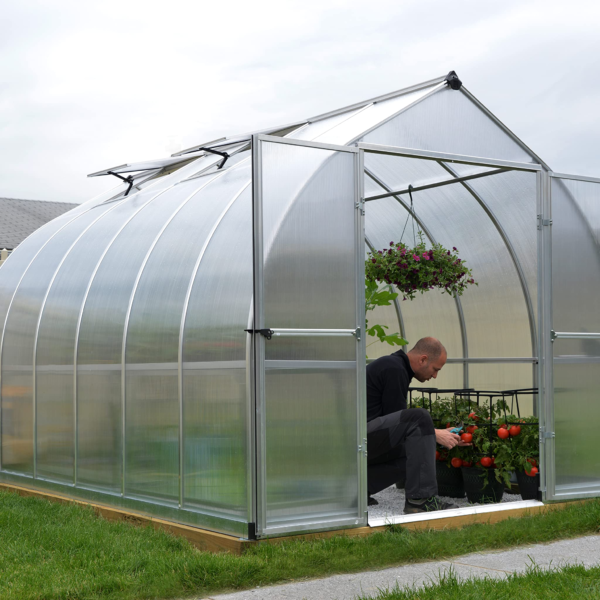 Bella Hobby Greenhouse, Silver with Twin Wall Glazing