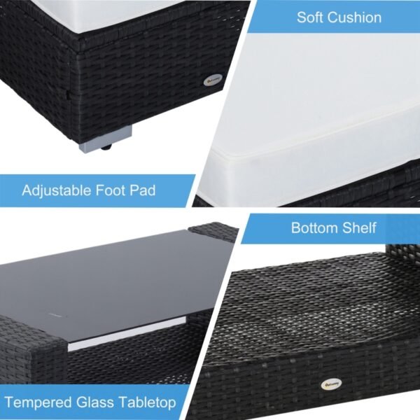 7Pc Rattan Set Patio Furniture Sofa Table Sectional Wicker