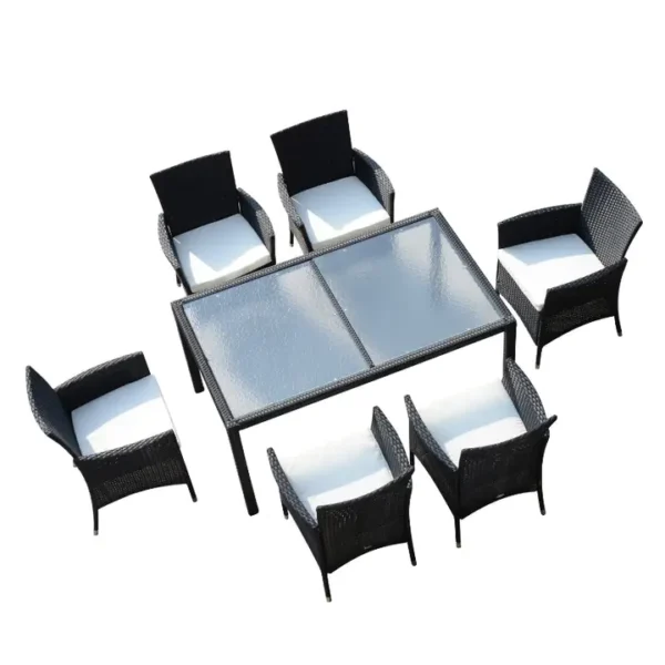 Outsunny 7pcs Rattan Dining Set Wicker Furniture