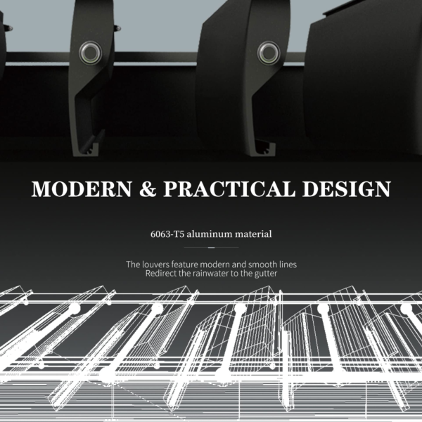 Louvered Pergola with Adjustable Hardtop Gazebo Sun Shade Patio