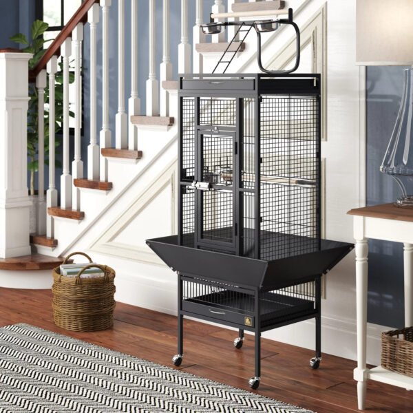 Bremer Steel Play Top Floor Bird Cage with Wheels