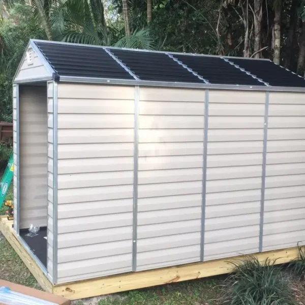 6 ft. Width X 10 feet. D plastic storage shed
