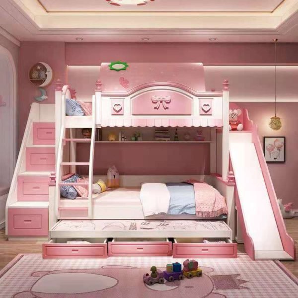 Slide Pink Bunk Bed, purple bunk bed