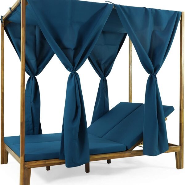 Outdoor DAYBED, Dark Grey + Teak Finish