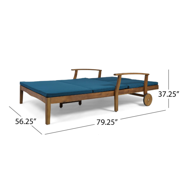 Samantha Double Chaise Lounge for Yard & Patio