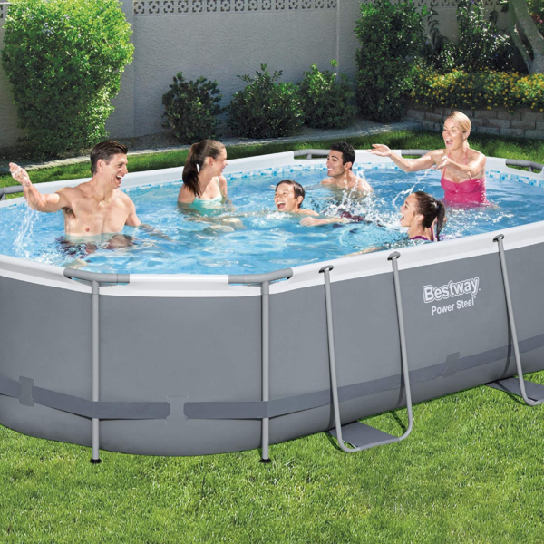 Power Steel Above Ground Pool, Grey
