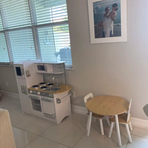 Uptown White Wooden Play Kitchen with Play Phone & Chalkboard