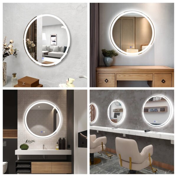 Modern & Contemporary Lighted Fog Free Round Bathroom / Vanity