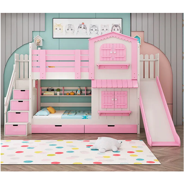 Children's Bunk Bed Mother-Child Bed Girl Bunk Bed with