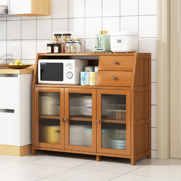 Natural Bamboo Buffet Sideboard Cabinet