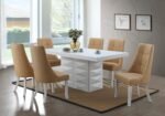 Milan 7 Piece White Modern Rectangle Dinette Dining Room Table