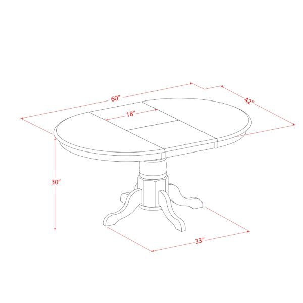 5 Pc Dining Room Set for 4-Oval Dining Table & 4 Dining Chairs