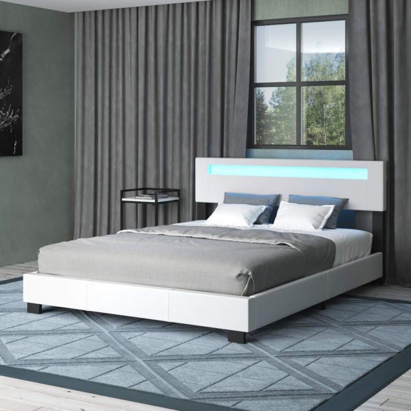 Pezzolla LED Bed - Contemporary Modern Low Profile Platform Bed
