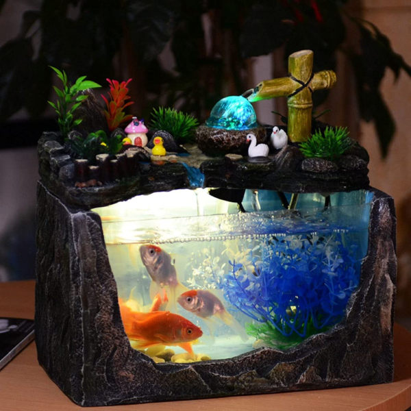Fishbowl Rockery & Water Creative Small Tank Living Room Family