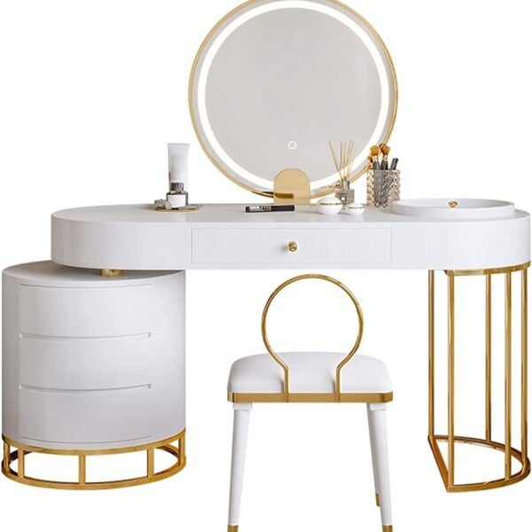 Dressing Table Set Vanity Desk Makeup Table with LED