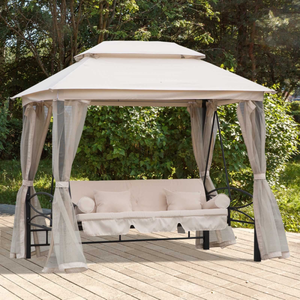 Gazebo Sofa Bed Swing Set Terrace + Cushions