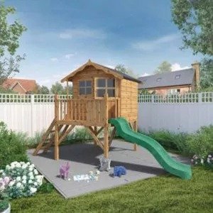 Mercia 12 x 5ft Wooden Poppy Playhouse including Tower & Slide