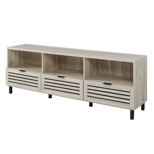 Modern Slatted Wood TV Stand for TV's up to 80" TV Stand for