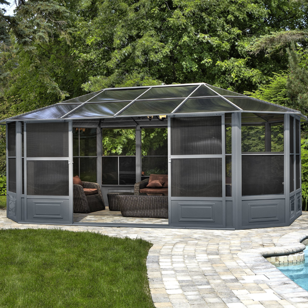 Florence Solarium 12 Ft. x 18 Ft. in Slate