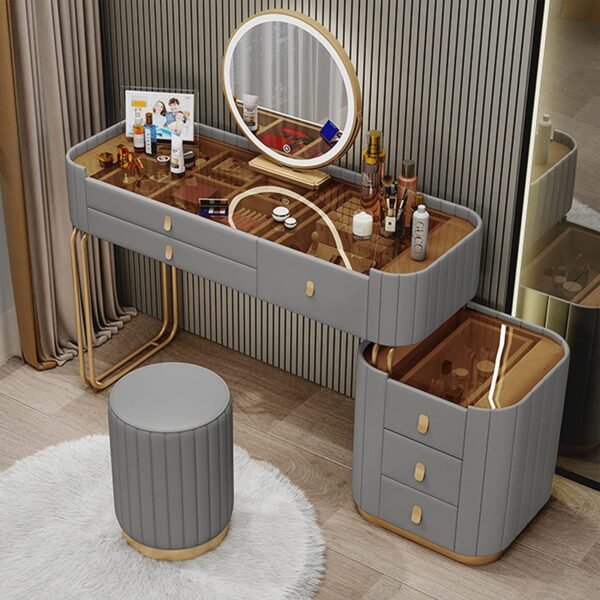 Modern Minimalist Slate Makeup Table Small Apartment Storage