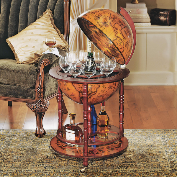 Design Toscano Sixteenth-Century Italian Replica Globe Bar Cart