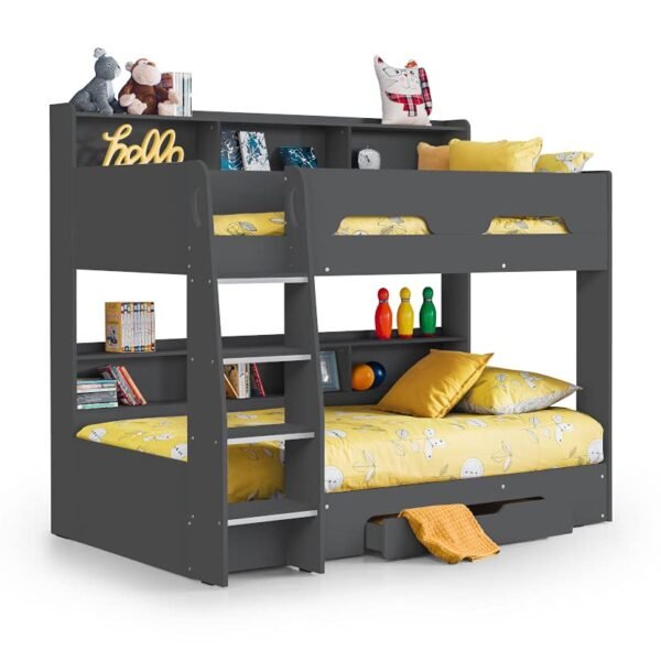 Wooden Bunk Bed with Underbed Storage Drawer