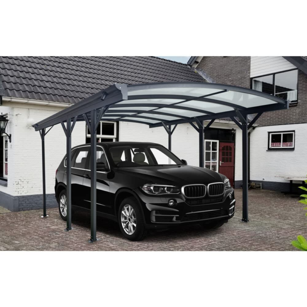 19-Ft. x 10-Ft. Arch-Roof Carport with Polycarbonate Roof Panels