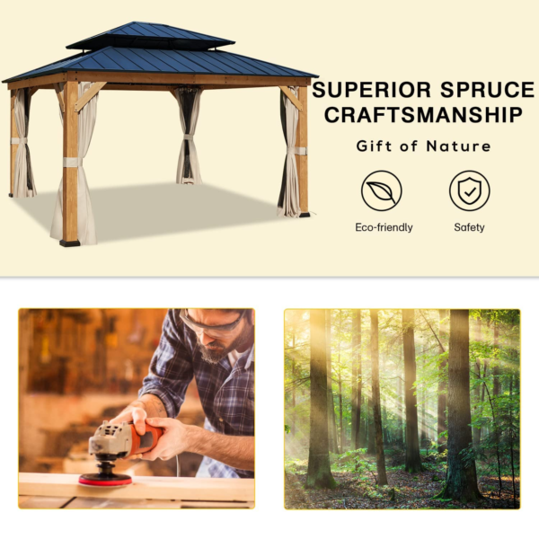 13'x15' Cedar Wood Gazebo