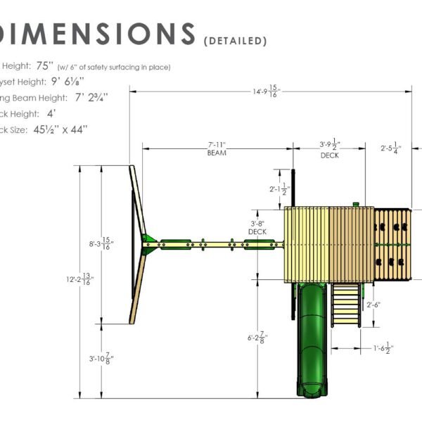 Gorilla Playsets Wood Swing Set with Wood Roof & Yellow Slide
