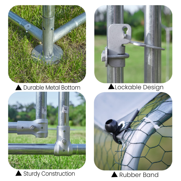 Large Metal Chicken Coops for 10 Chickens for Protection &