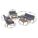 7-Seater Sectional Sofa Set for Patio with Loveseat