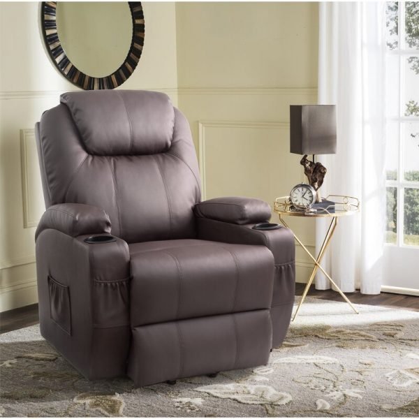 Faux Leather Power Reclining Heated Massage Chair