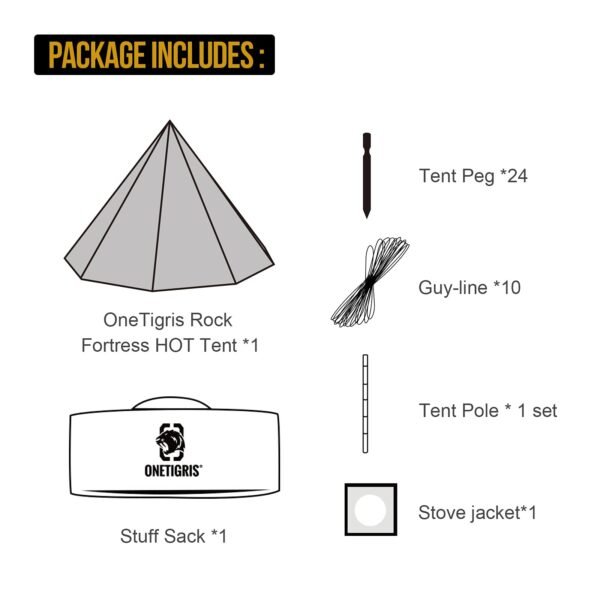 Rock Fortress Hot Tent with Stove Jack Bushcraft Shelter