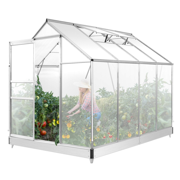 Aluminum Green House with Sliding Door and 2 Ventilation Window