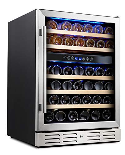 Kalamera 24'' Wine Cooler Refrigerator 46 Bottle Dual Zone
