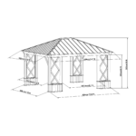 Outdoor Steel Hardtop Gazebo with Planters & Ceiling Hook for