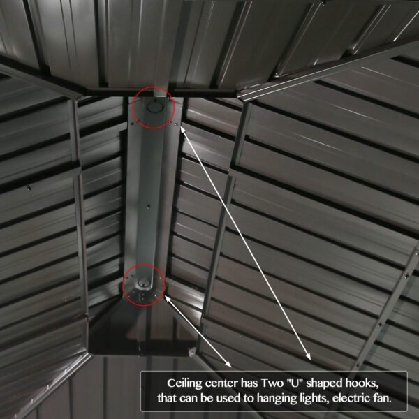 Hardtop Gazebo with Netting and Curtains for Patios