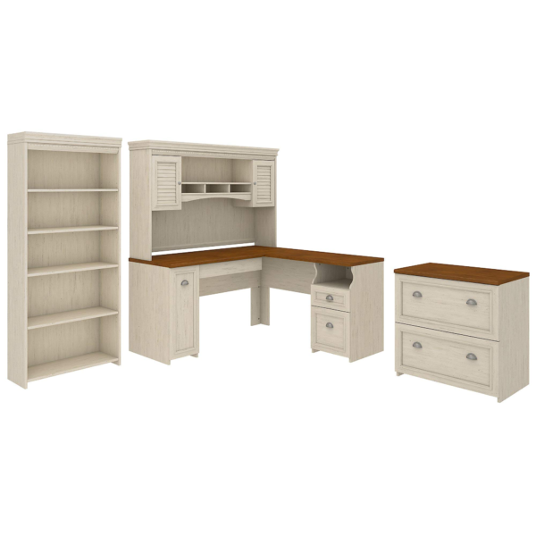 Fairview L Shaped Desk with Hutch
