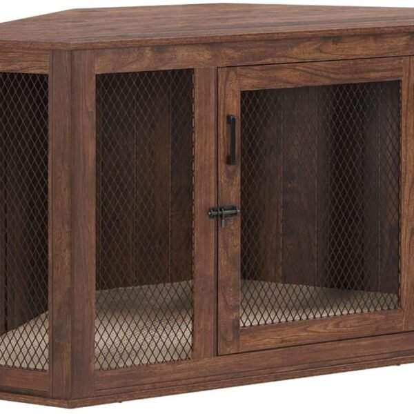 Furniture Corner Dog Crate with Cushion