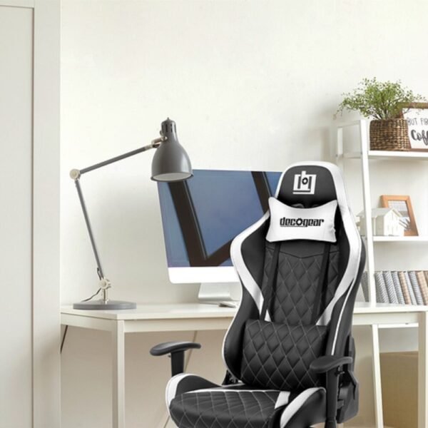 White Foam Gaming Computer Chair with Hydraulic Seat Adjustment