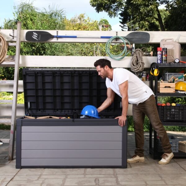 150 Gallons Gallon Water Resistant Resin Lockable Deck Box in