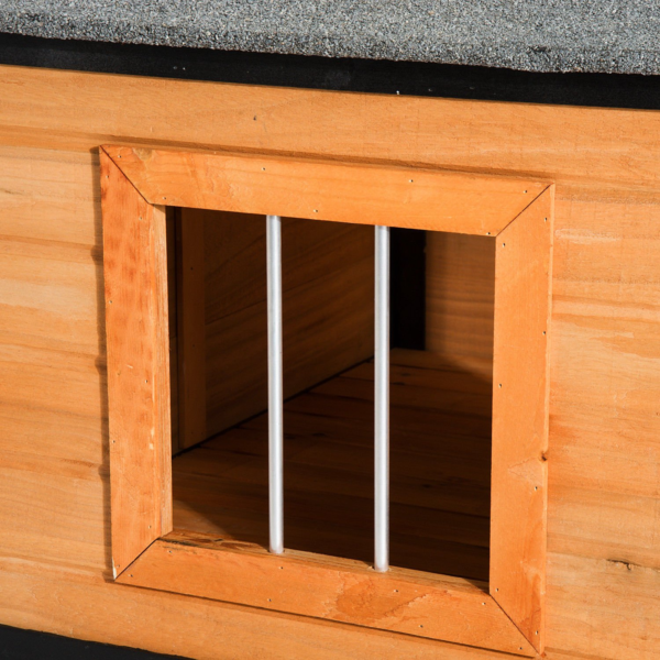 67" Large Wooden Cabin Style Elevated Dog House with Porch