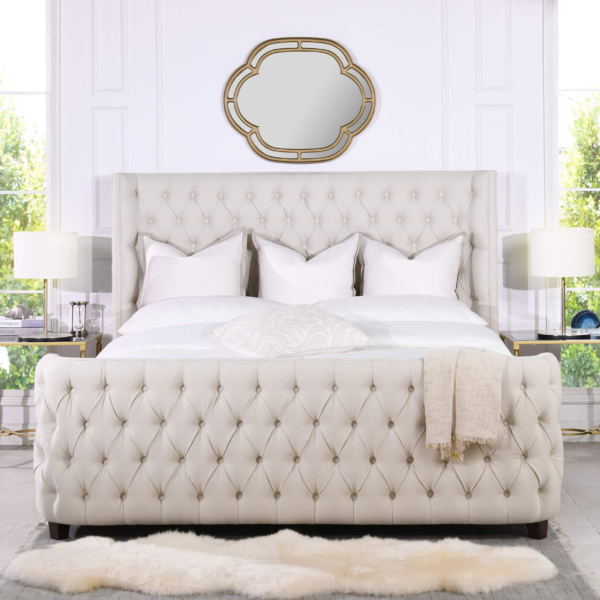 Tufted Panel Bed Headboard and Footboard Set