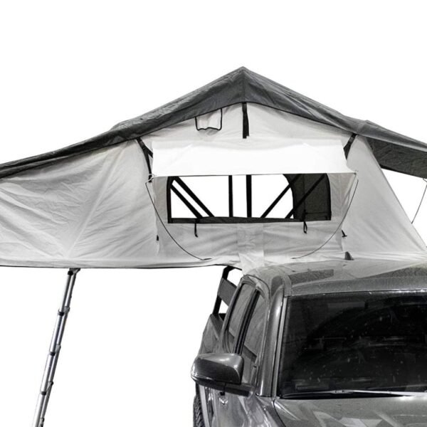 Nomadic 3 Extended Roof Top Tent - White Base with Gray Rain Fly