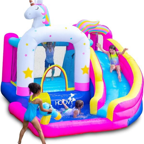 Double Water Slide with Climbing Wall 6.5x13x11 FT Inflatable
